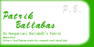 patrik ballabas business card